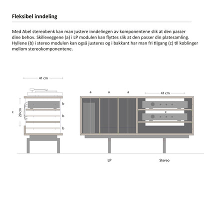 Abel - LP Konsoll - 180 cm