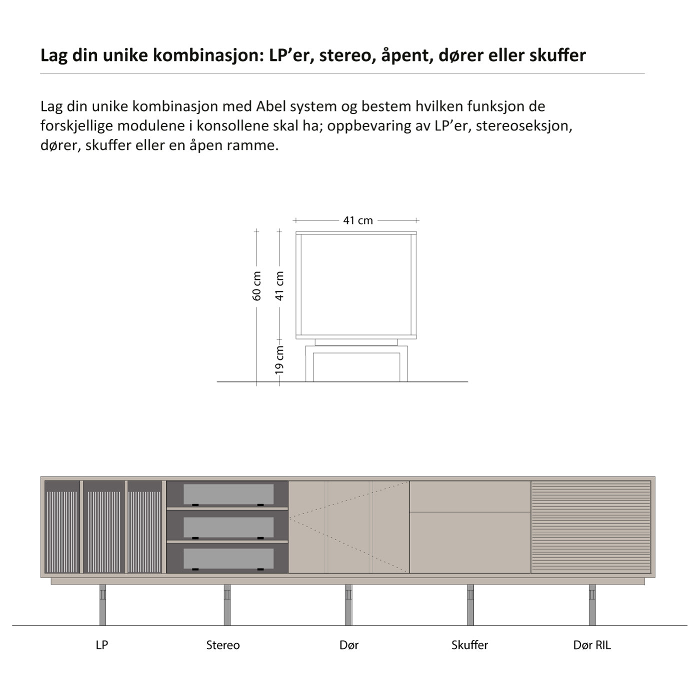 Abel - LP Konsoll - 180 cm