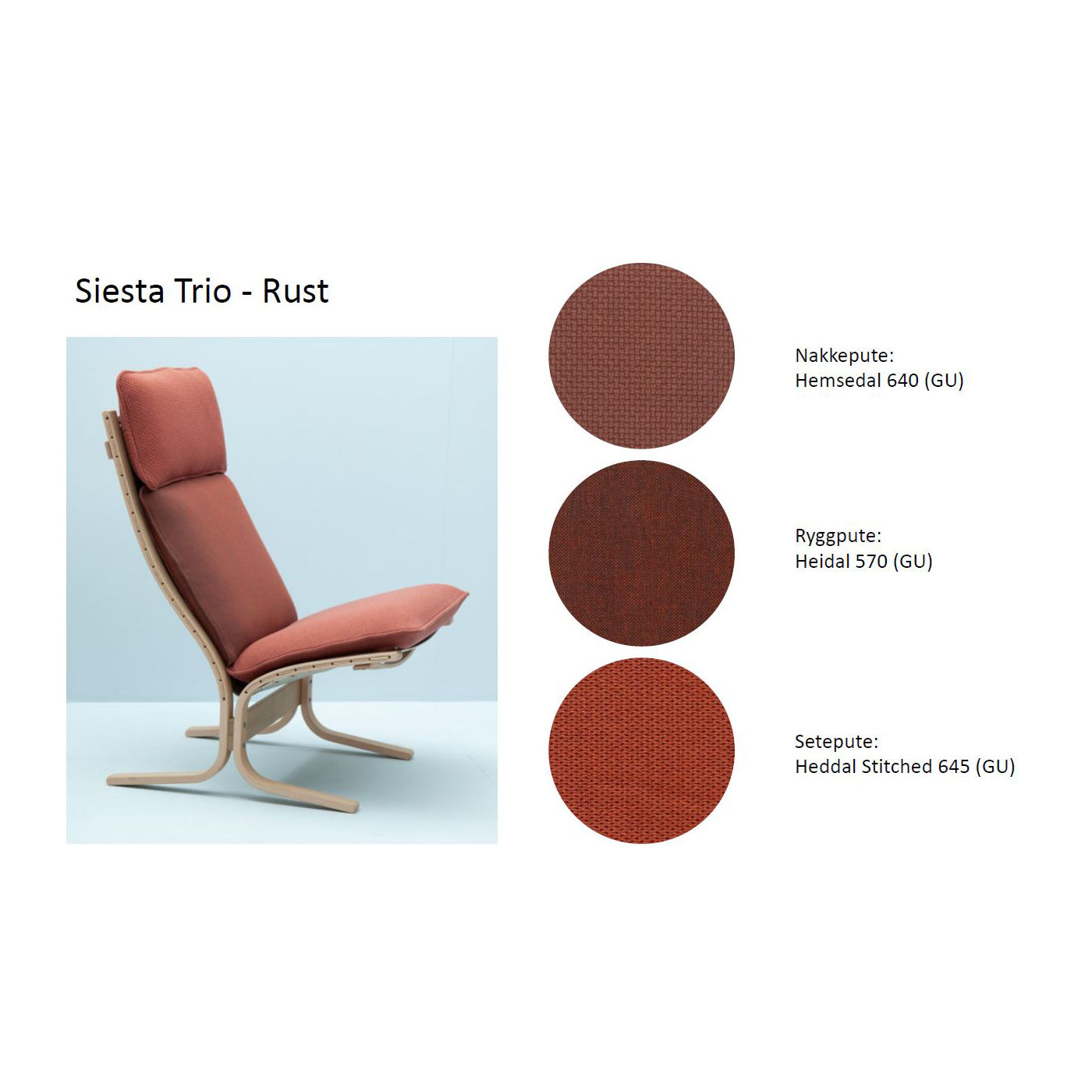 Siesta Trio Tekstil - Fotskammel - SIE 314